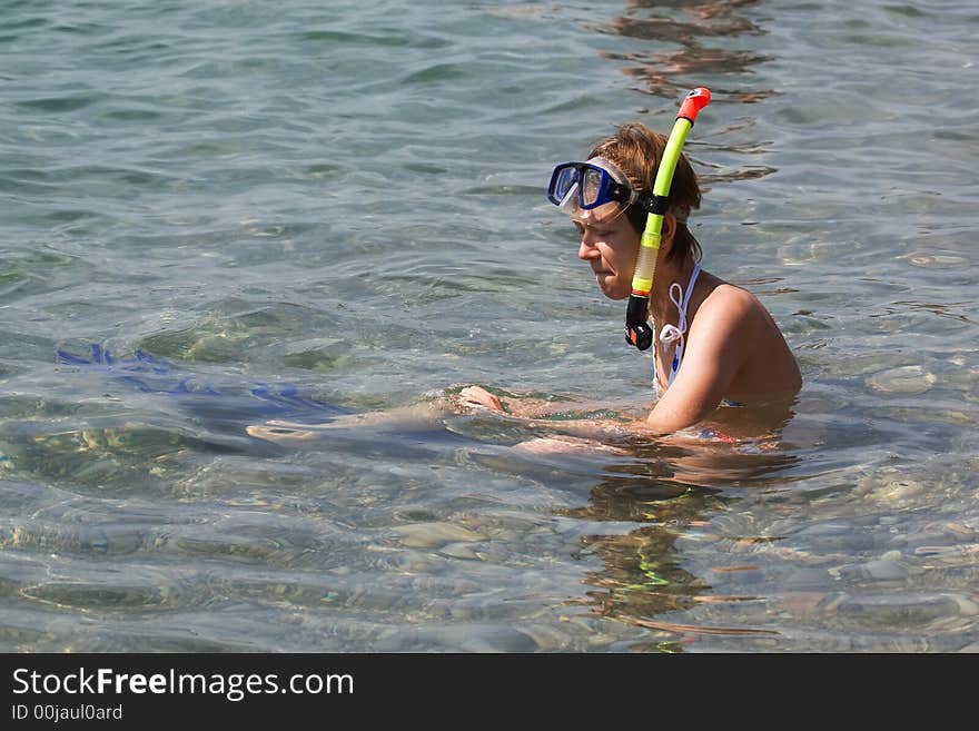 Young Woman Sitting In Water W