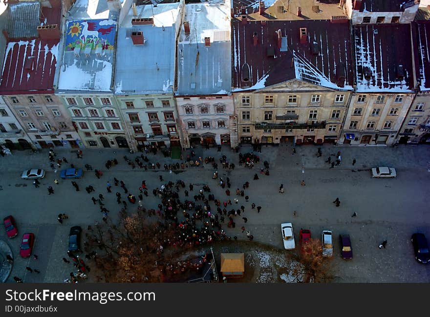 Lviv, Ukraine. View from town hall. Lviv, Ukraine. View from town hall.