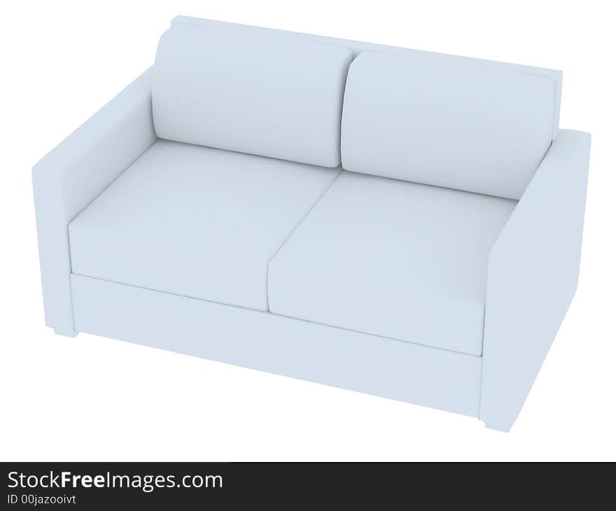 3D rendering of a white sofa