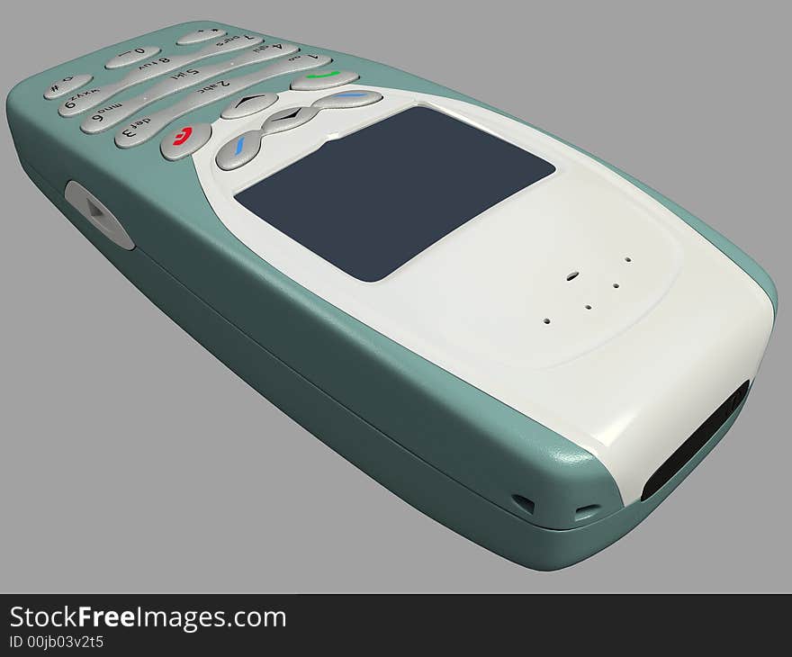 3D rendering of a mobile phone isolated