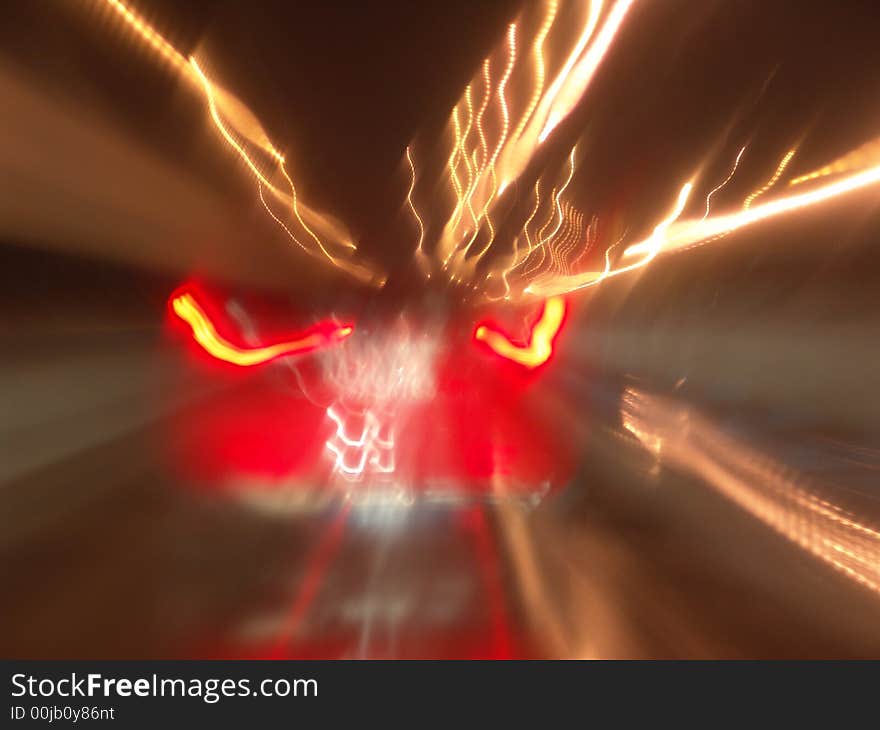 Dazzling Light by car and light