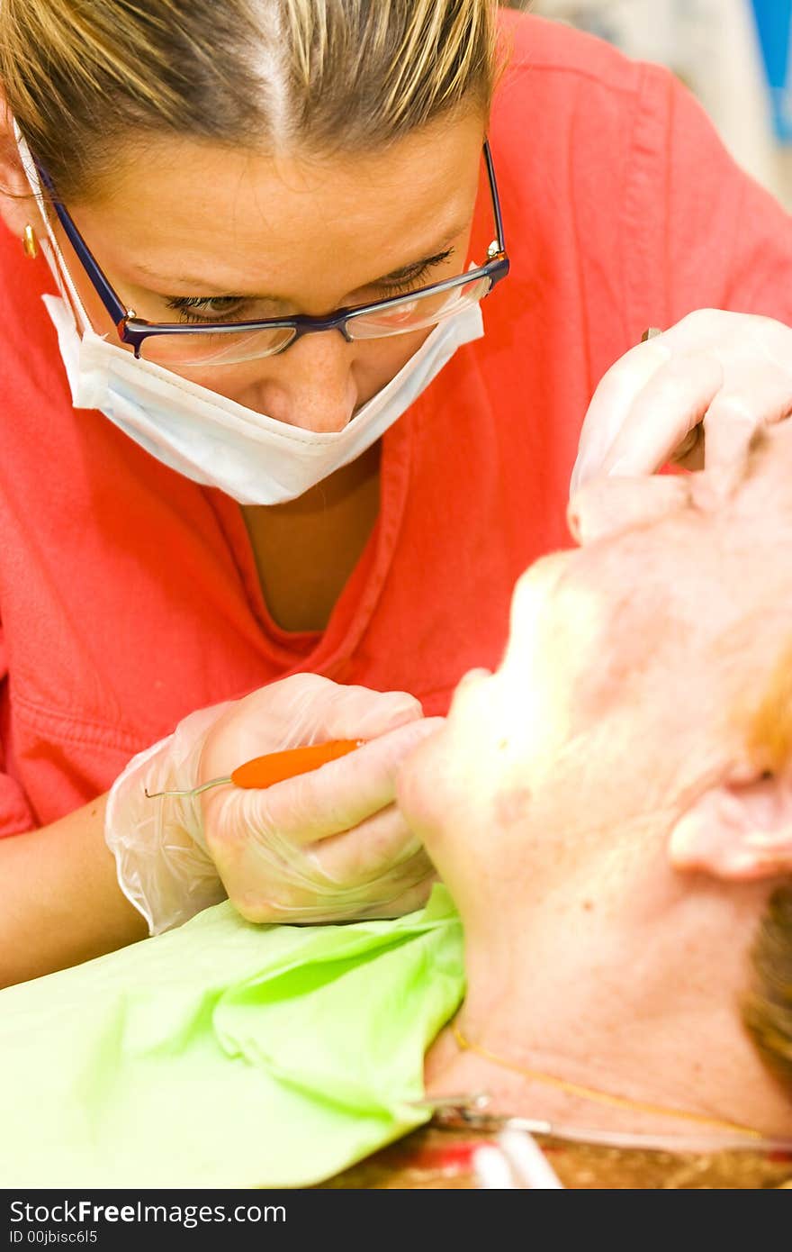 Patient at the dentist in dental room