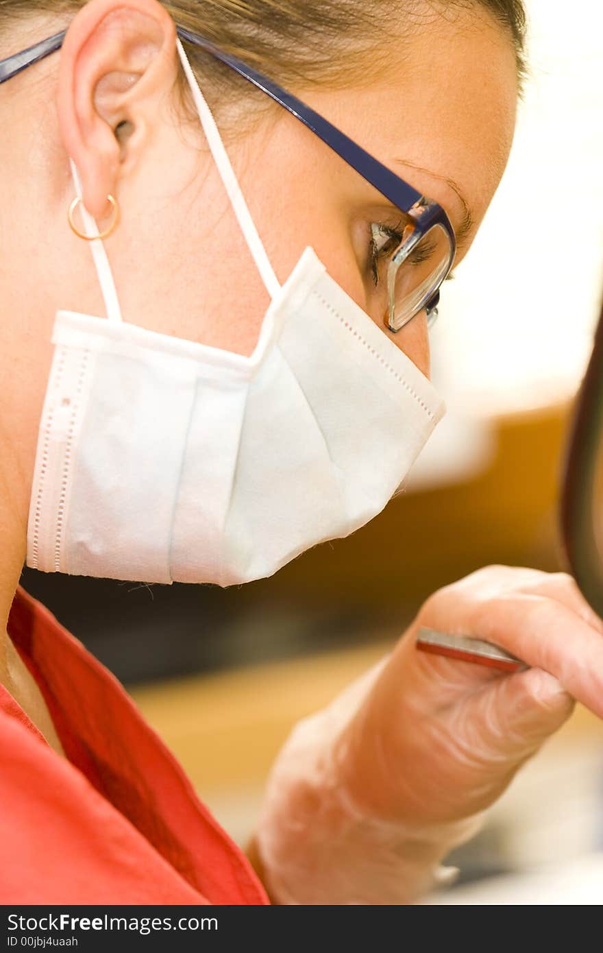 Patient at the dentist in dental room