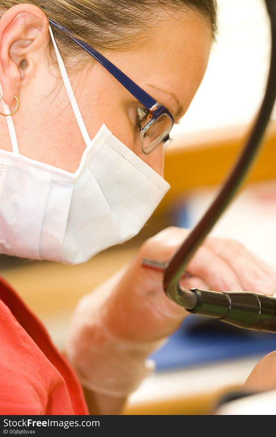 Patient at the dentist in dental room