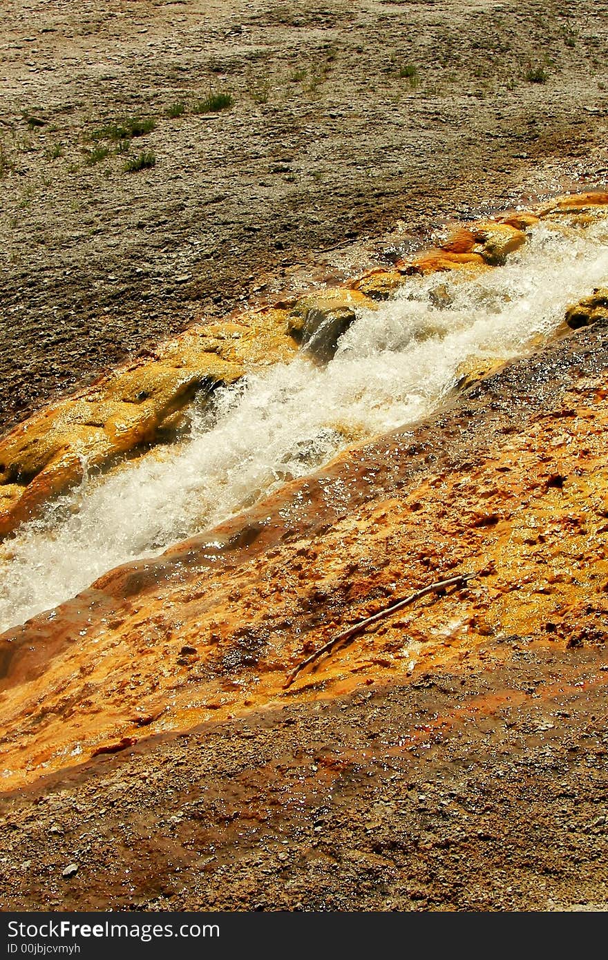 Geyser Stream at Yellowstone National Park in Wyoming