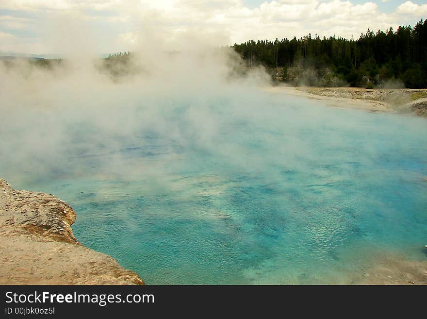 Geyser Pool at Yellowstone National Park in Wyoming