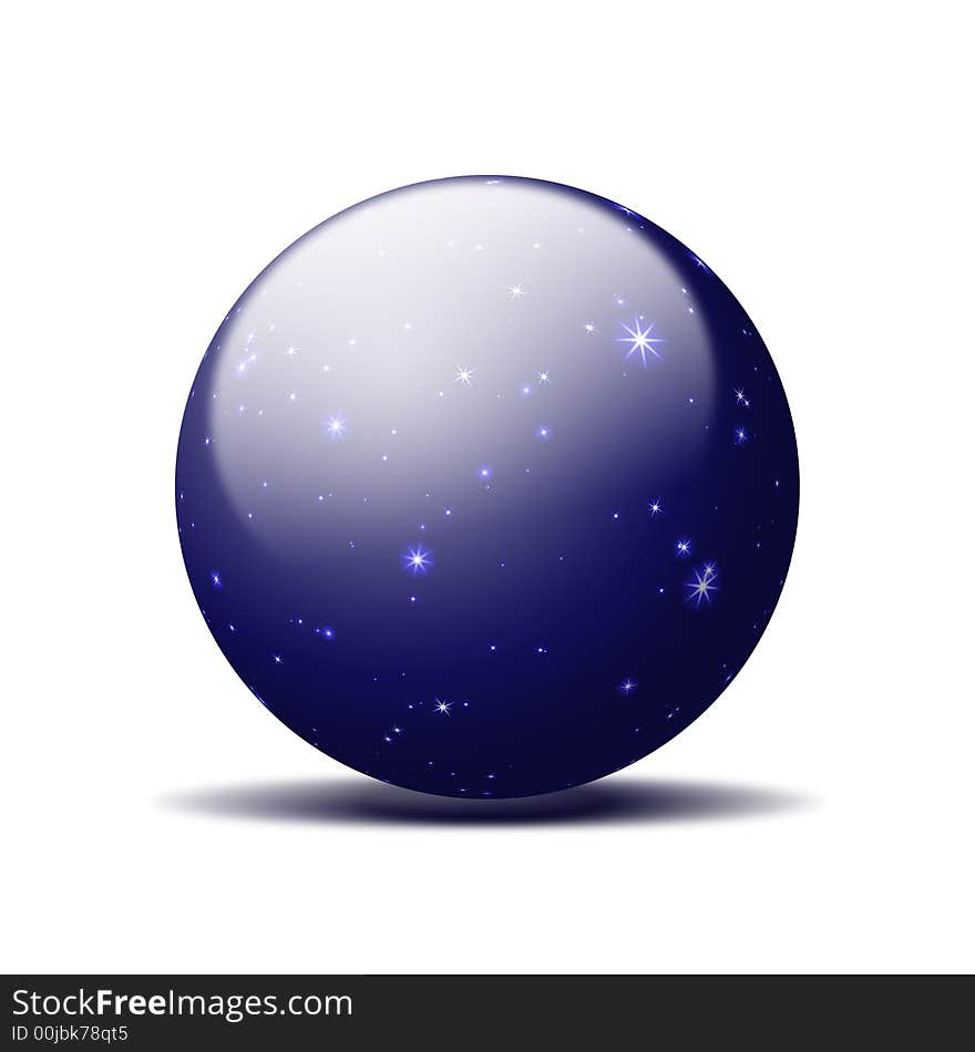 Dark blue globe with shinig stars. Dark blue globe with shinig stars