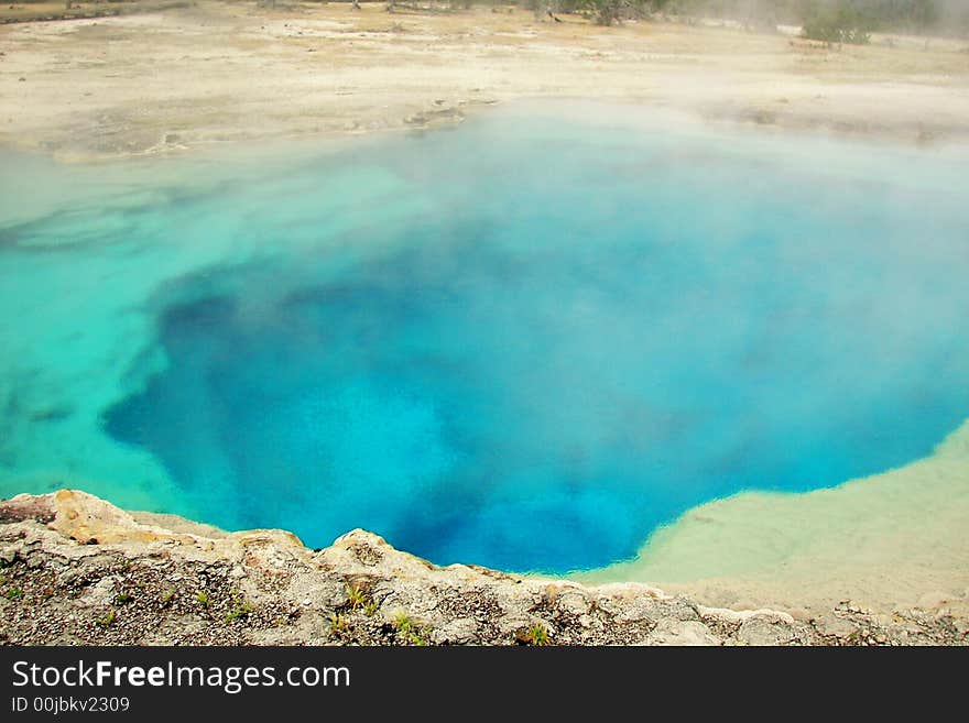 Geyser Pool at Yellowstone National Park in Wyoming