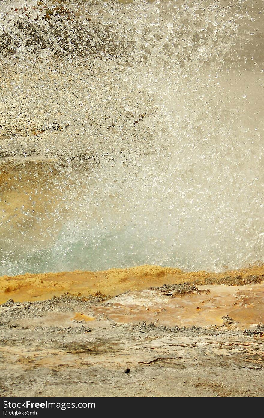 Geyser Eruption at Yellowstone National Park in Wyoming