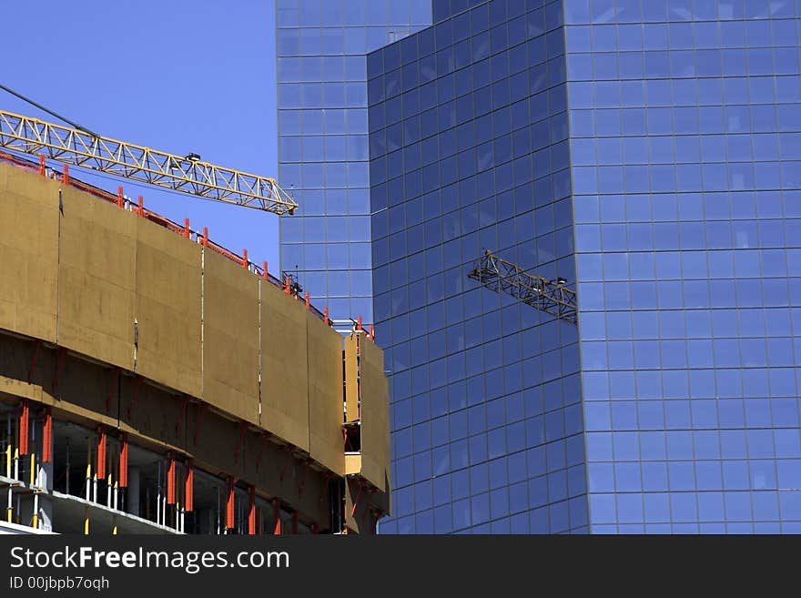 Modern apartments, condos, and office buildings living side by side. Modern apartments, condos, and office buildings living side by side