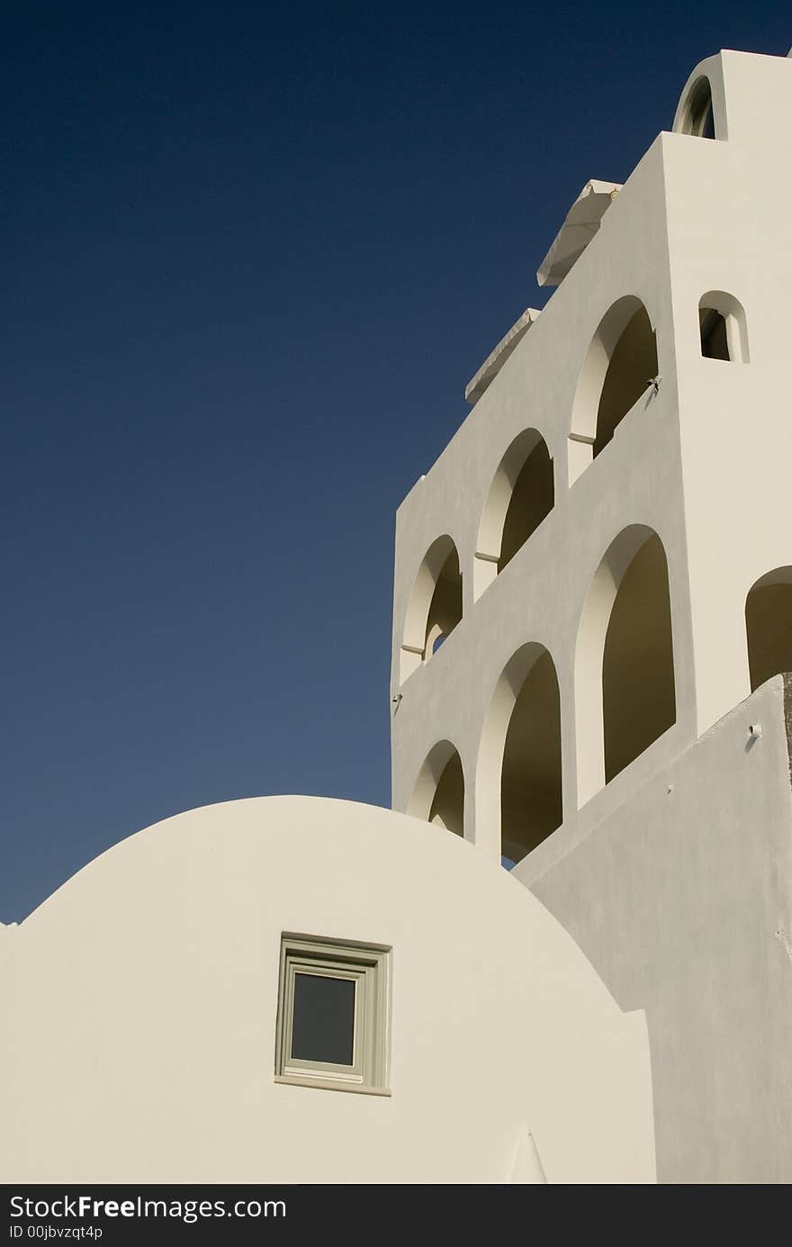 Greek island architecture cyclades building with arches white stucco
