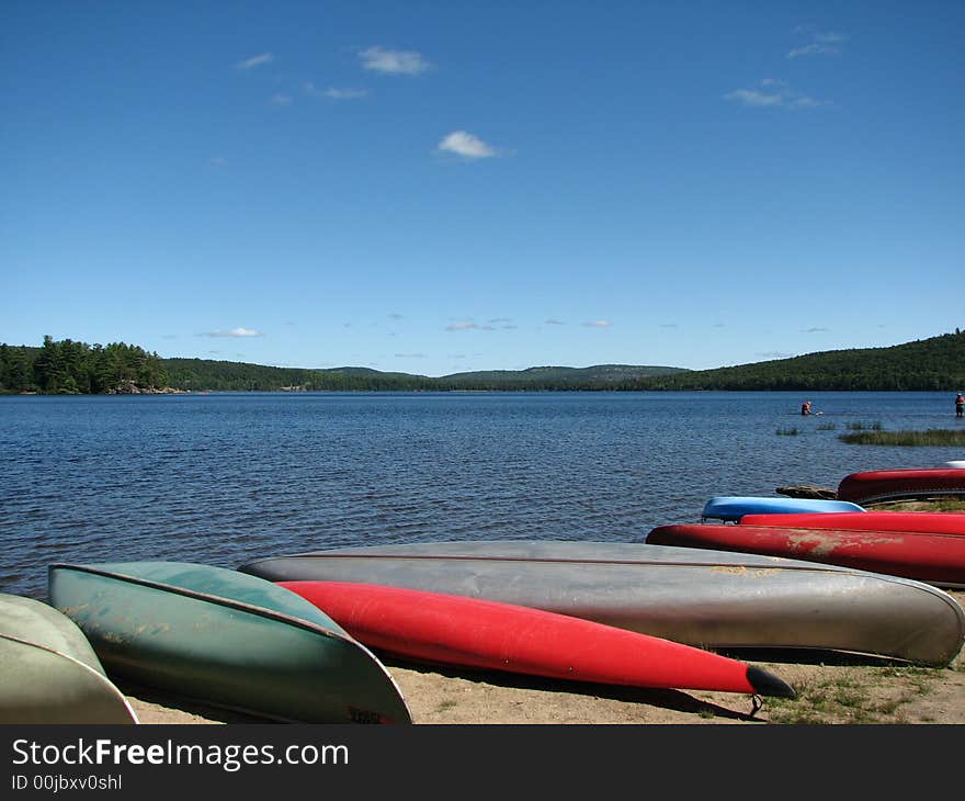 Canoes on a beach