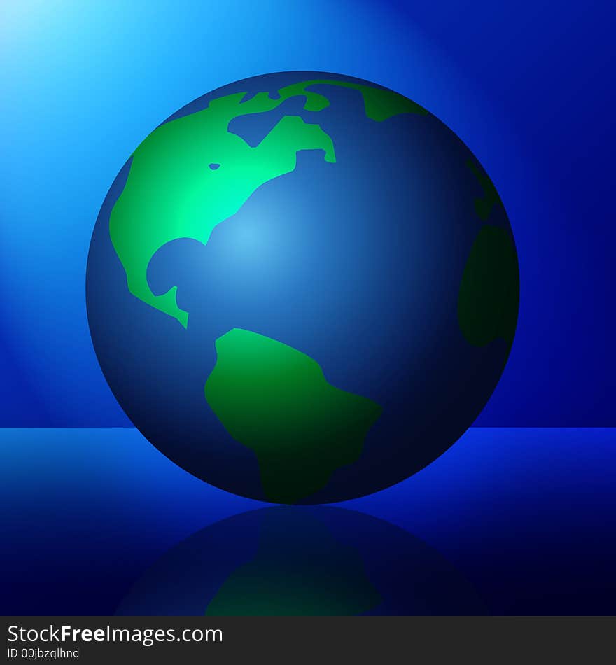 A spotlight on our planet in shades of blue and green. A spotlight on our planet in shades of blue and green.