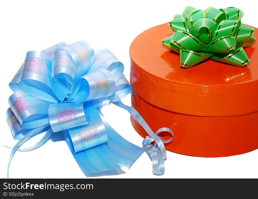 Orange present image on a white background. Orange present image on a white background