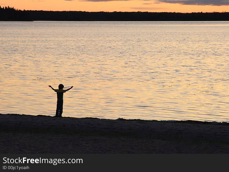 Boy Celebrating Summer