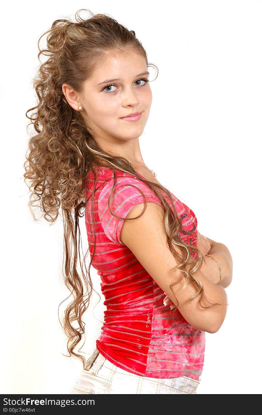 An image of a girl with long hair. An image of a girl with long hair