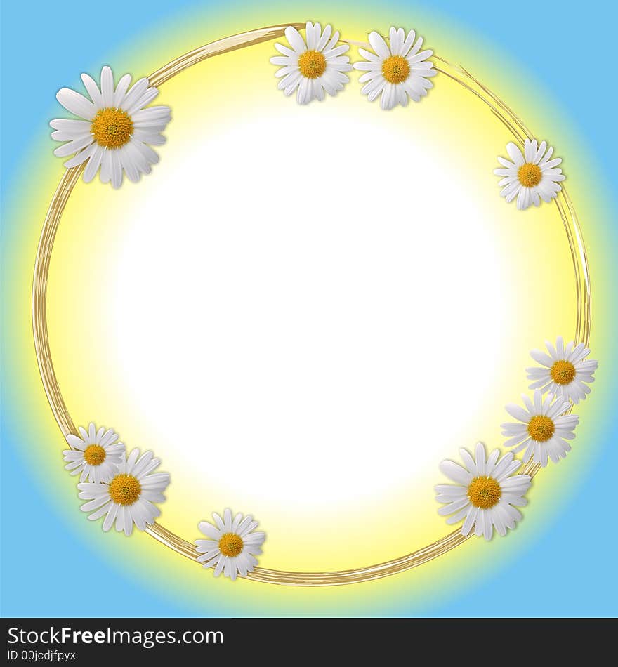 Oval framework decorated by white flowers. Oval framework decorated by white flowers