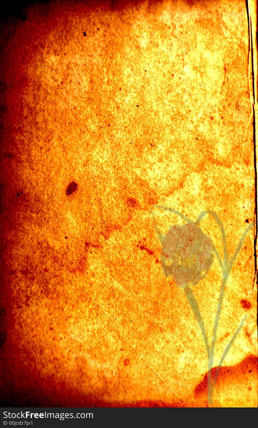 Interesting antiqued paper with floral design in corner. Interesting antiqued paper with floral design in corner