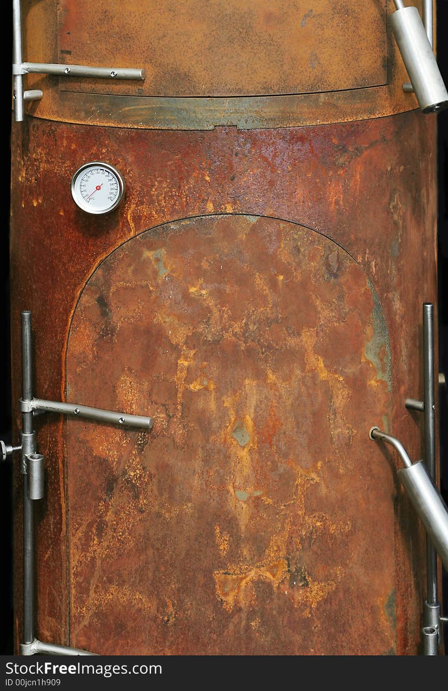 Rusty background of modern oven in rusty style