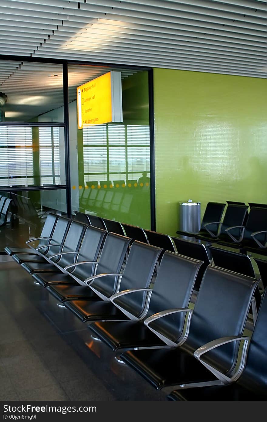 Airport interior in arrival hall. Airport interior in arrival hall