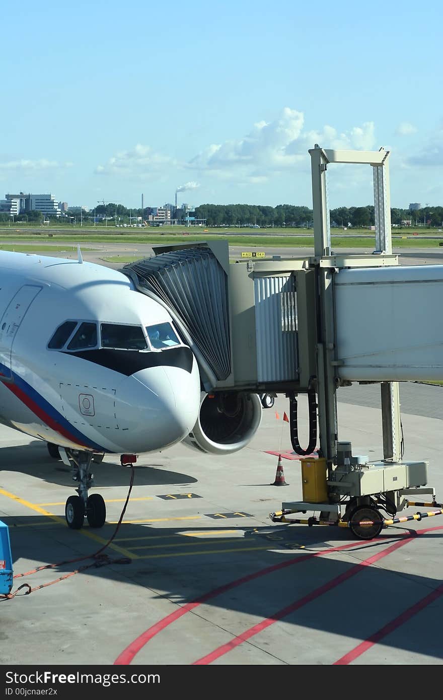 Plane ready for departure, summer day. Plane ready for departure, summer day