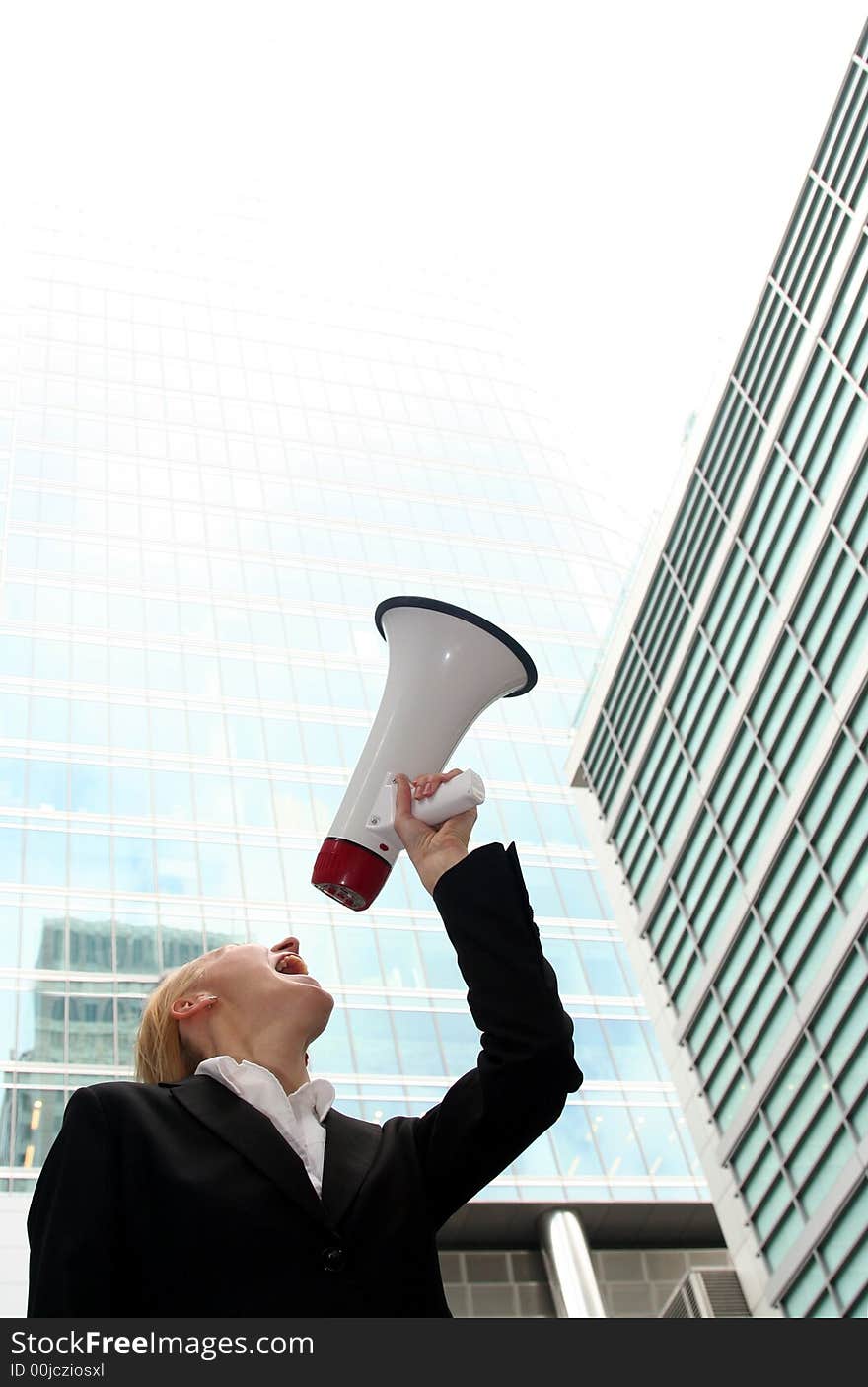 Businesswoman with Megaphone