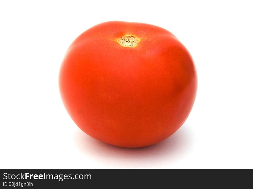 Beautiful red tomato isolated over white background