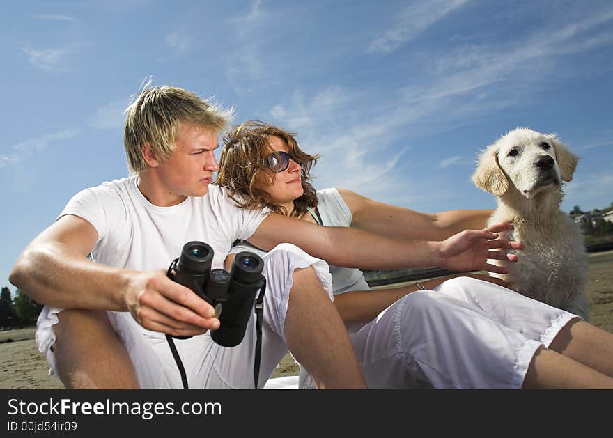 Young couple on the beach