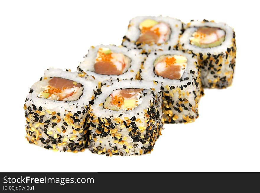 Asian food, roll with fish. Asian food, roll with fish