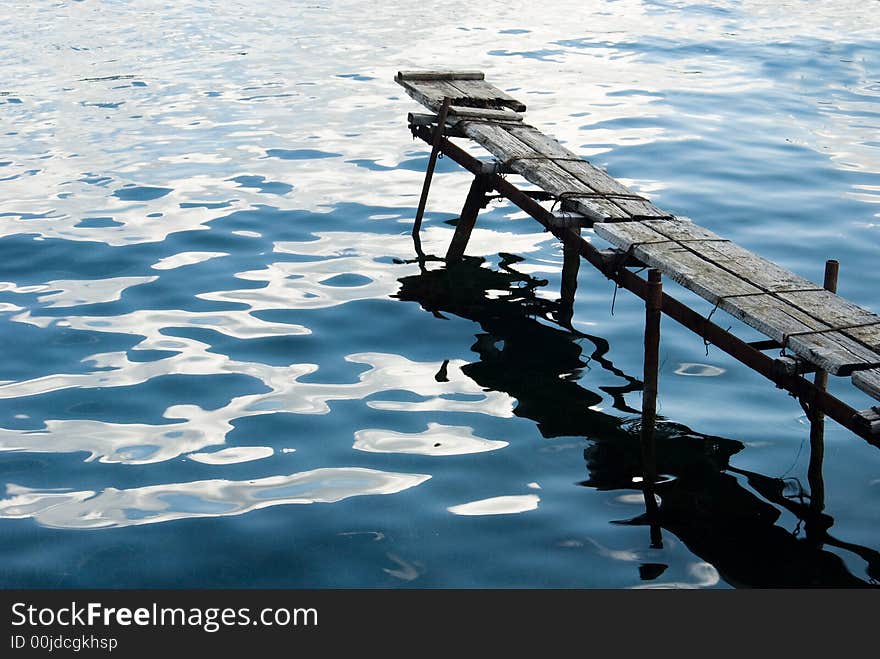 Gangplank over the blue waves