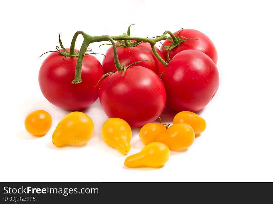 Red and yellow tomatoes