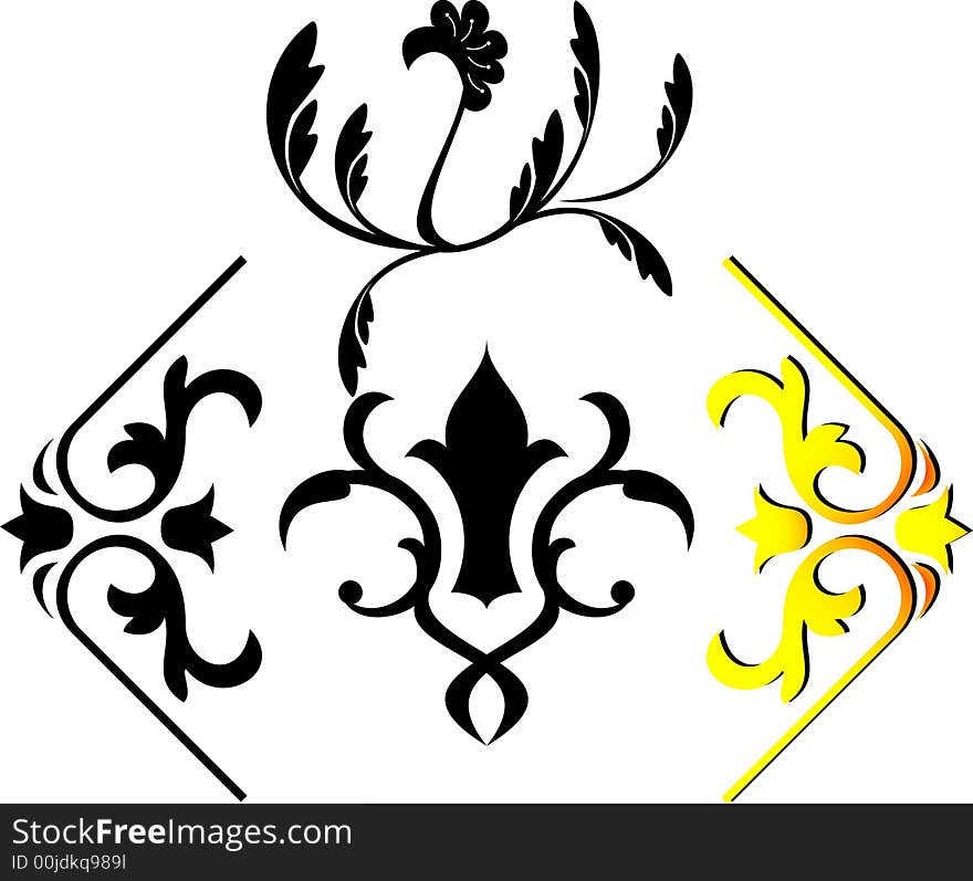 Scroll, cartouche, decor, vector illustration. Scroll, cartouche, decor, vector illustration