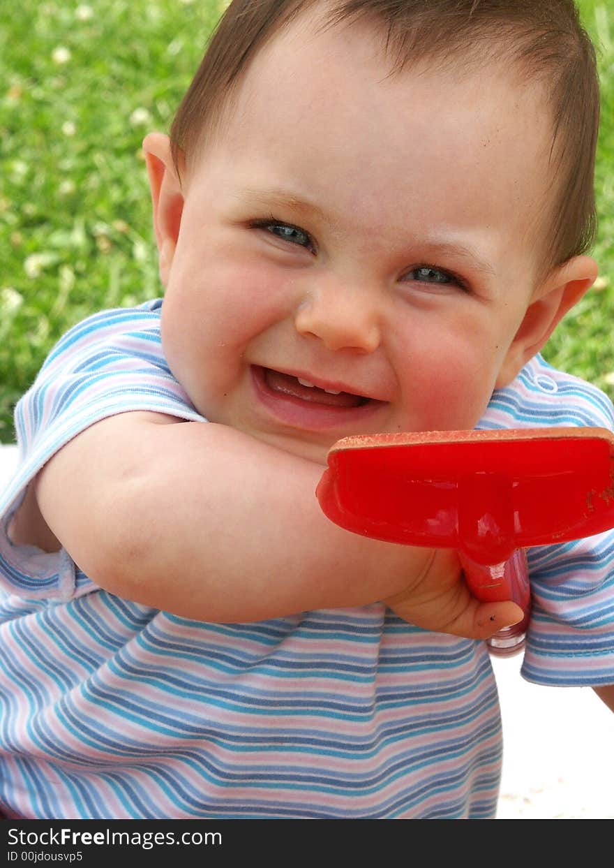 2 years old baby at play