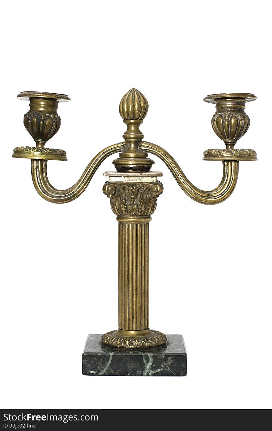 Bronze Candlestick Isolated