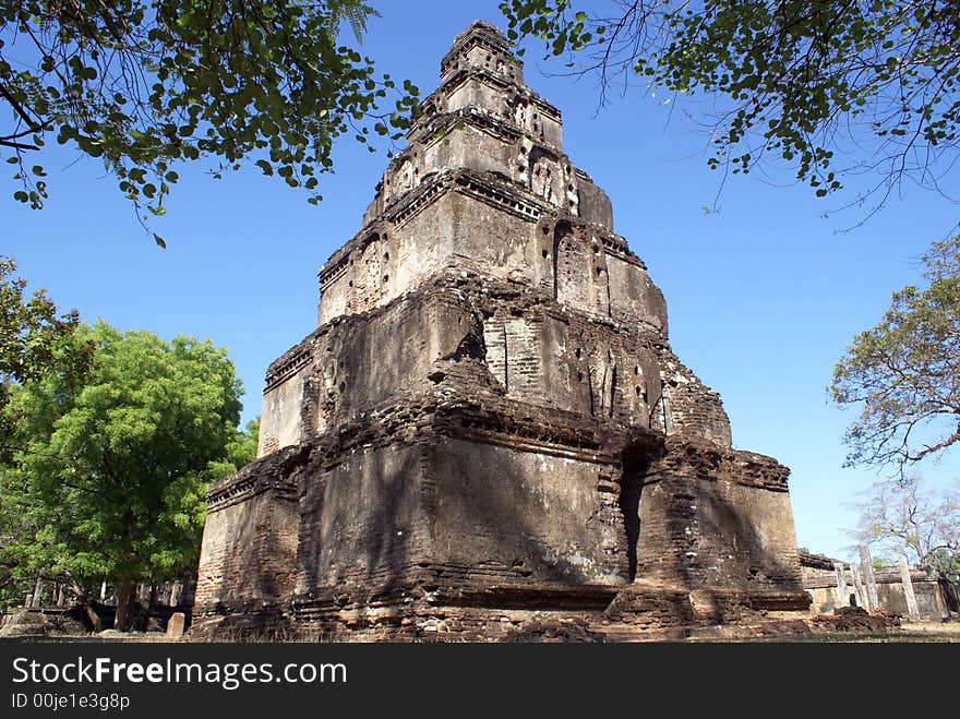 Tower Satmahal Prasada in Polonnaruwa