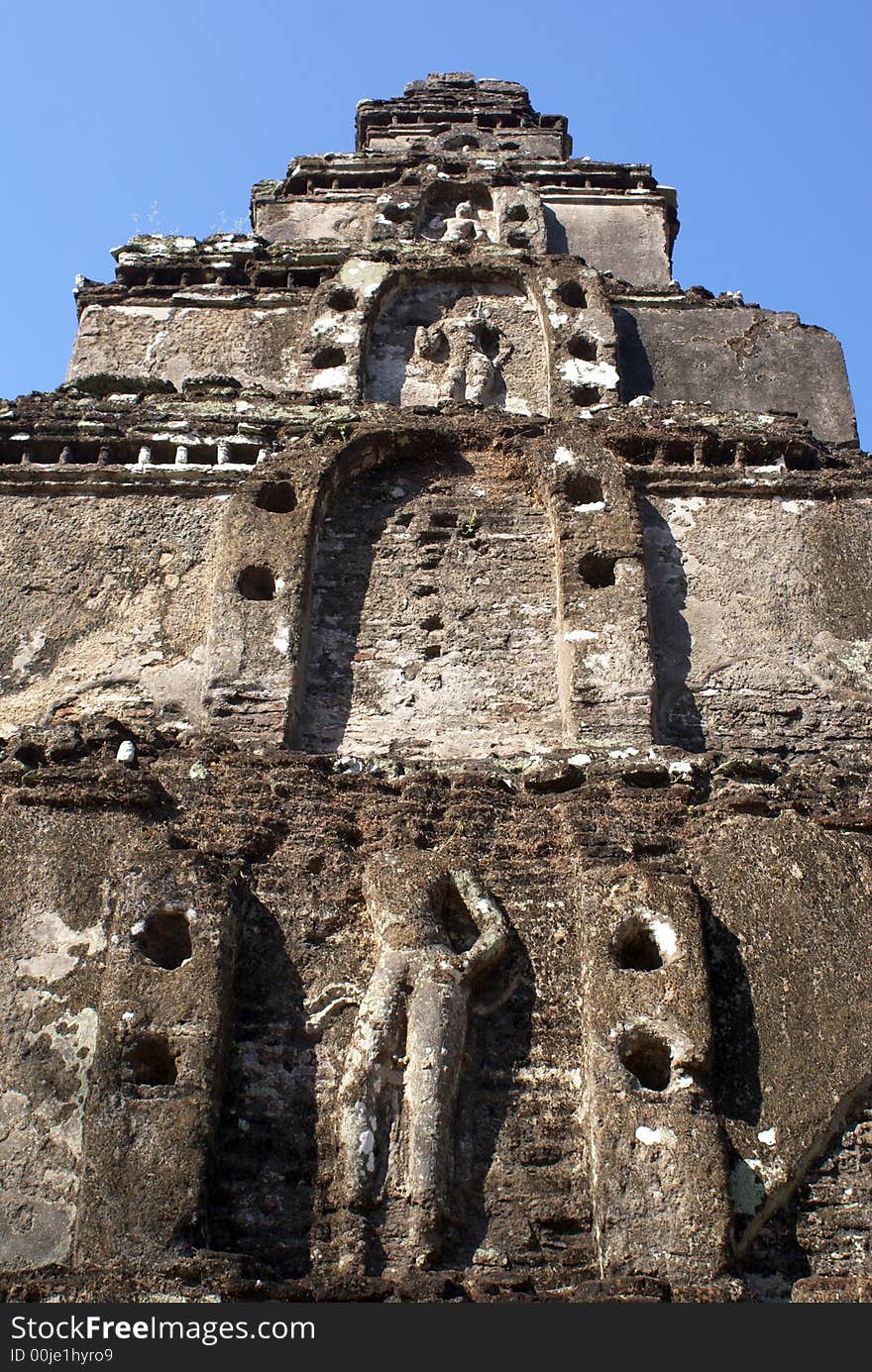 Tower Satmahal Prasada in Polonnaruwa