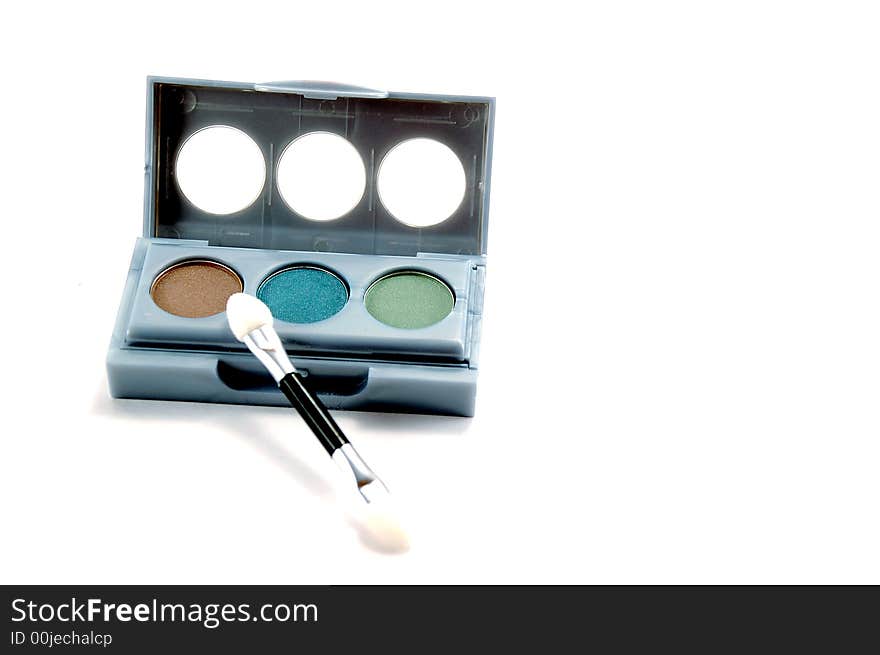 Eye shadow kit on isolated background. Eye shadow kit on isolated background