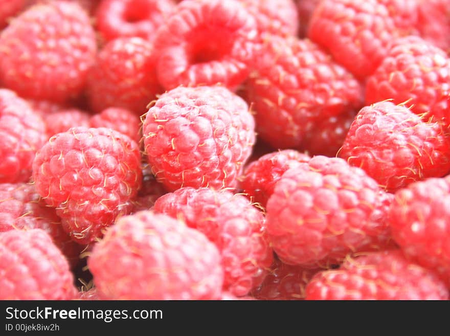 On a photo a raspberry, close up