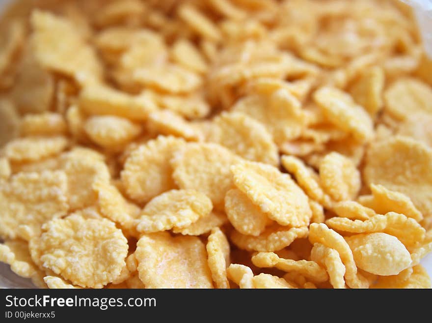 On a photo corn-flakes. A photo close up