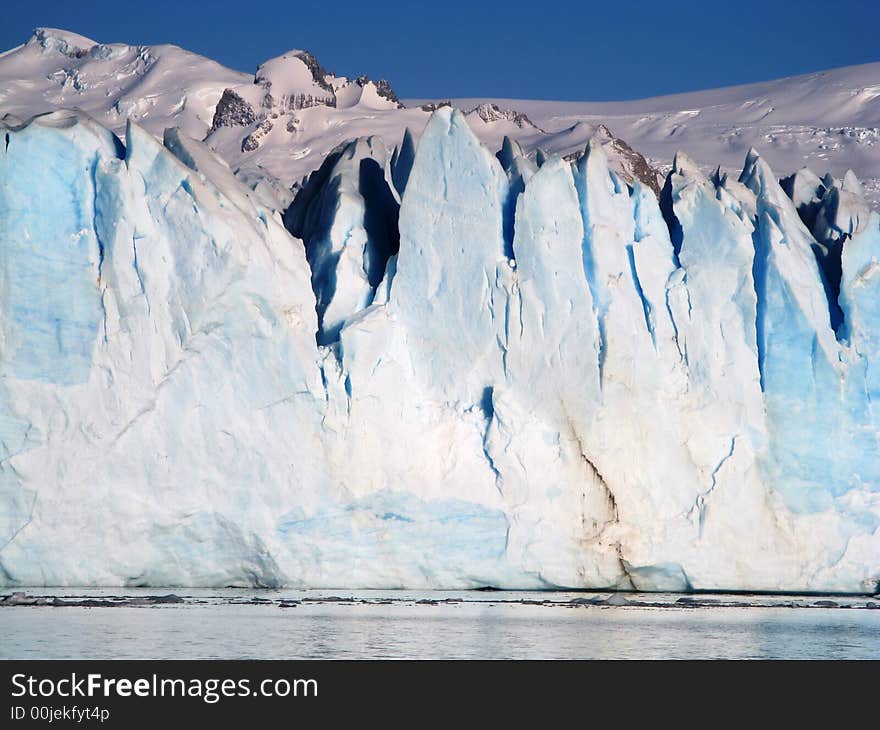 Up close shot of Perito Moreno Glacier in Argentina