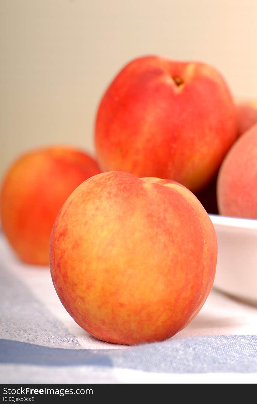 A Bowl With Fresh Peaches