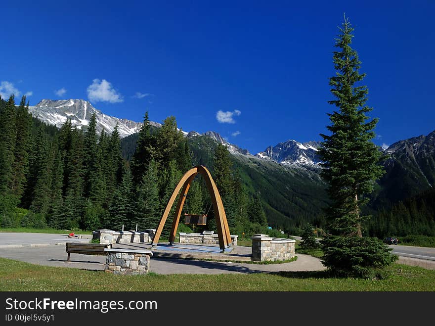 Arch and mountain, rogers pass, british columbia