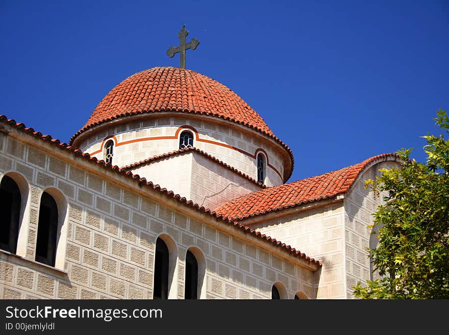 Dome of orthodox church in Greece