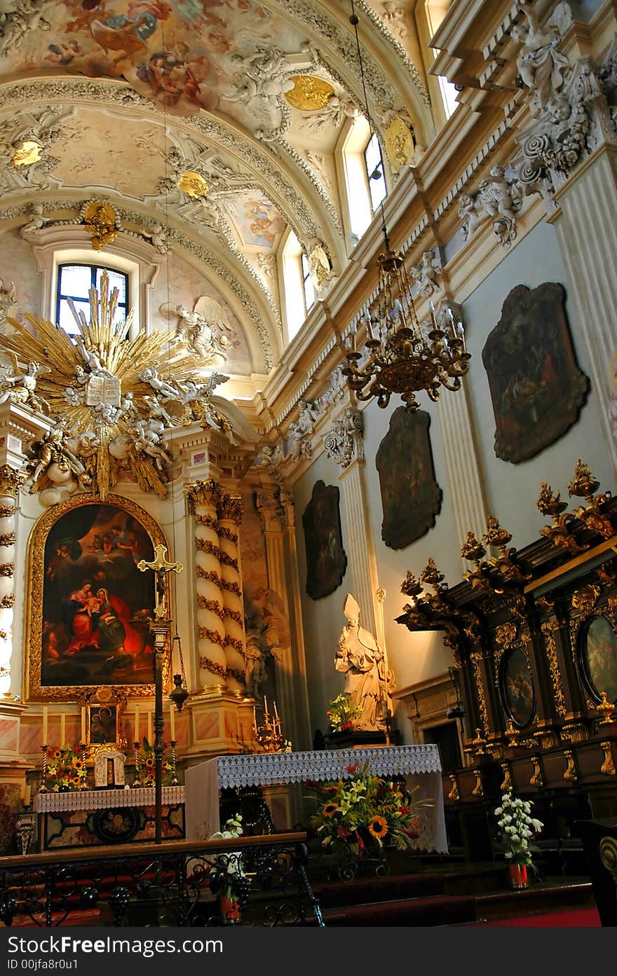 Interior of roman catholic cathedral church. Interior of roman catholic cathedral church