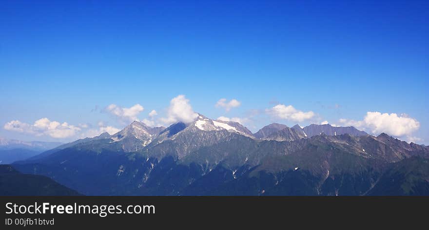 Panoramic of Caucasus in summer day. Panoramic of Caucasus in summer day