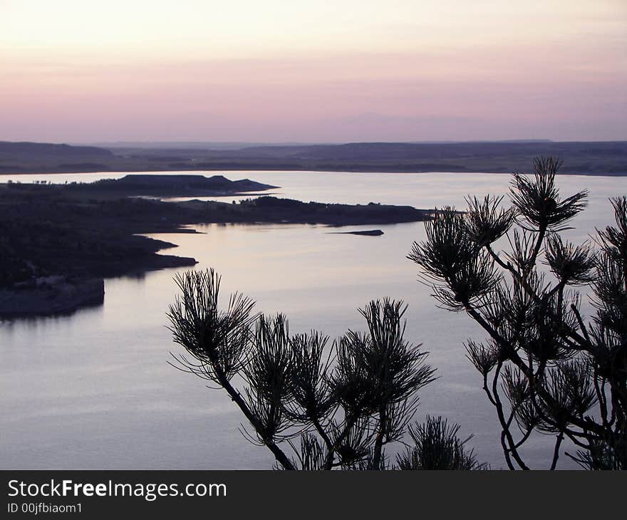 Lake after sunset