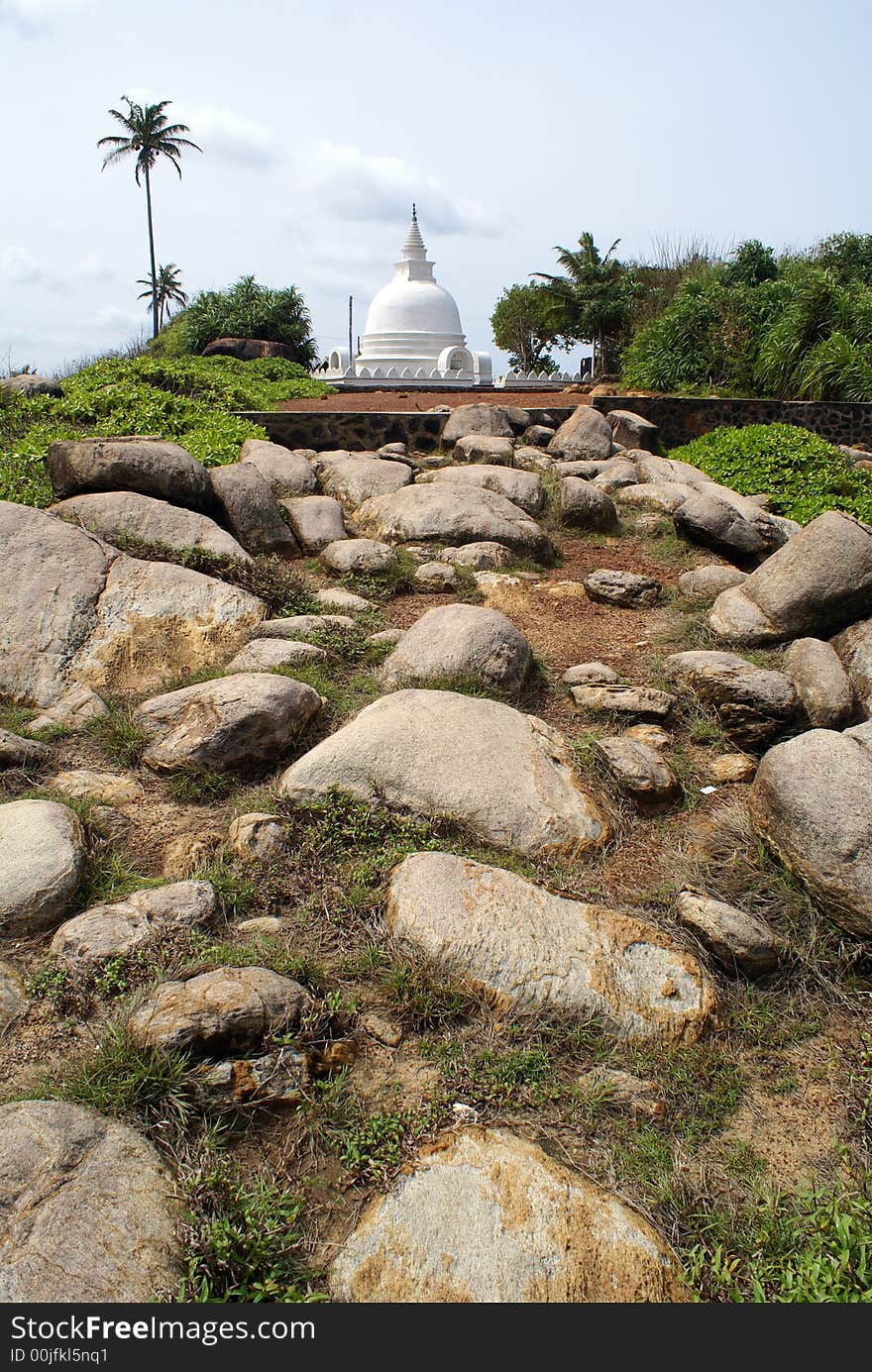 Boulders and stupa