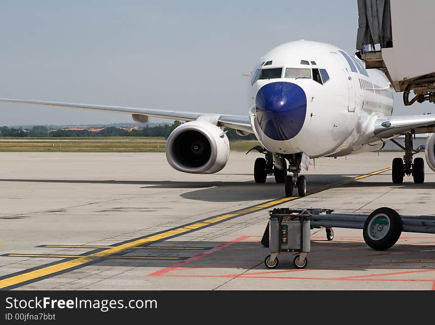 Airplane standing on the airport. Airplane standing on the airport