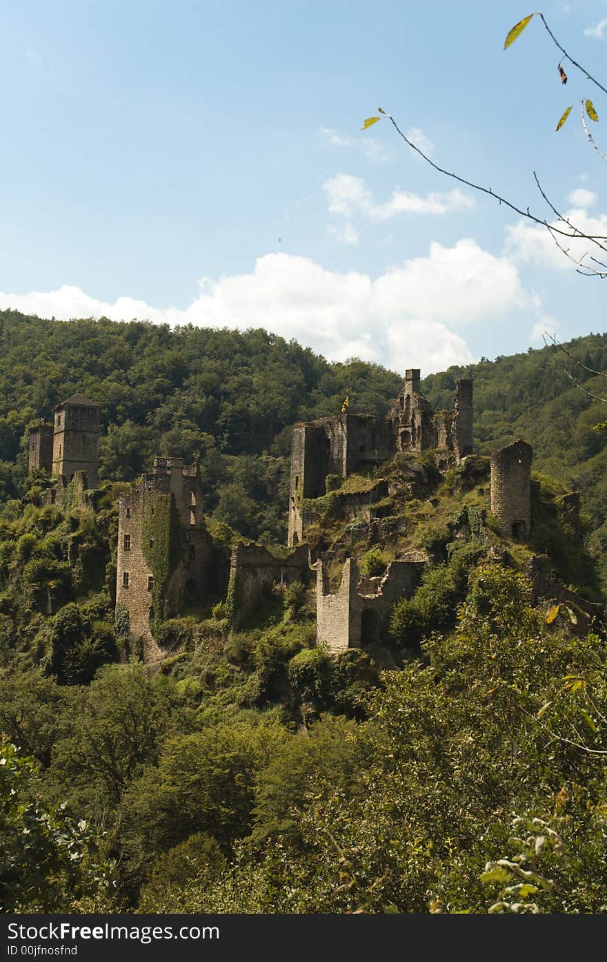 A castle on the top of a hill