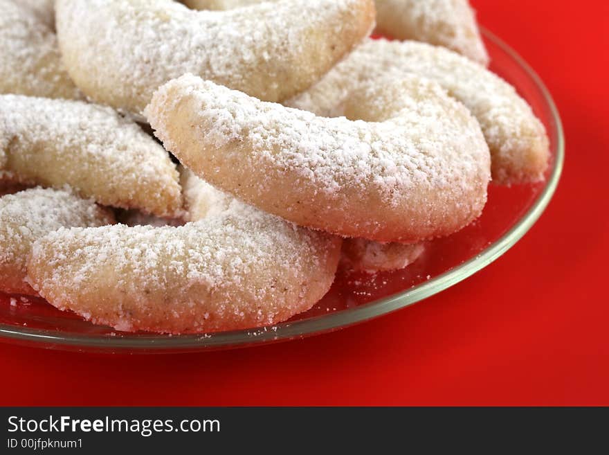 Christmas cookies arranged on a plate